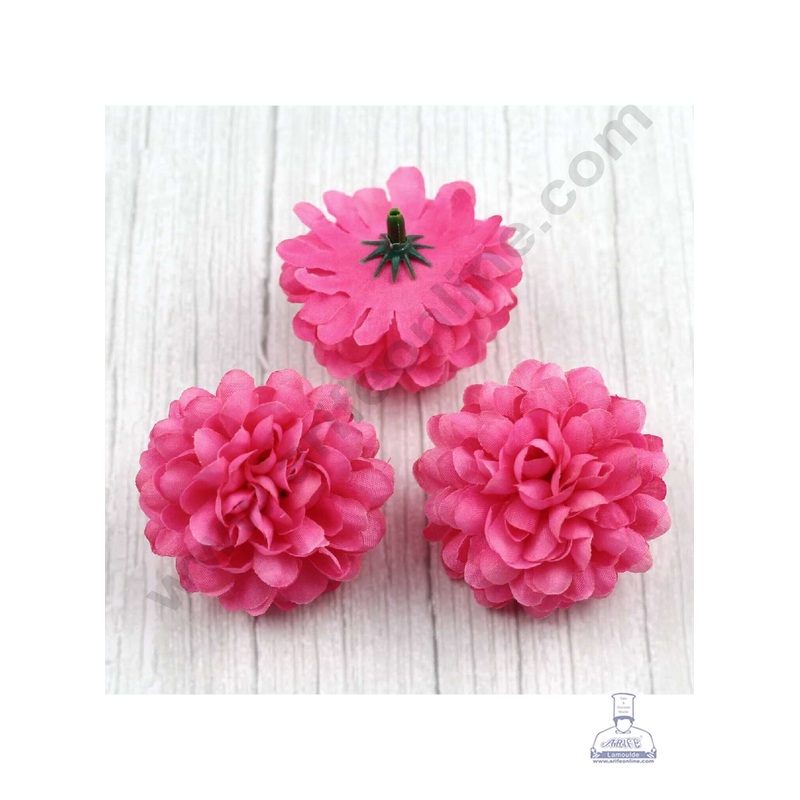 CAKE DECOR Small Marigold Artificial Flower For Cake Decoration  Pink( 10 pcs Pack )