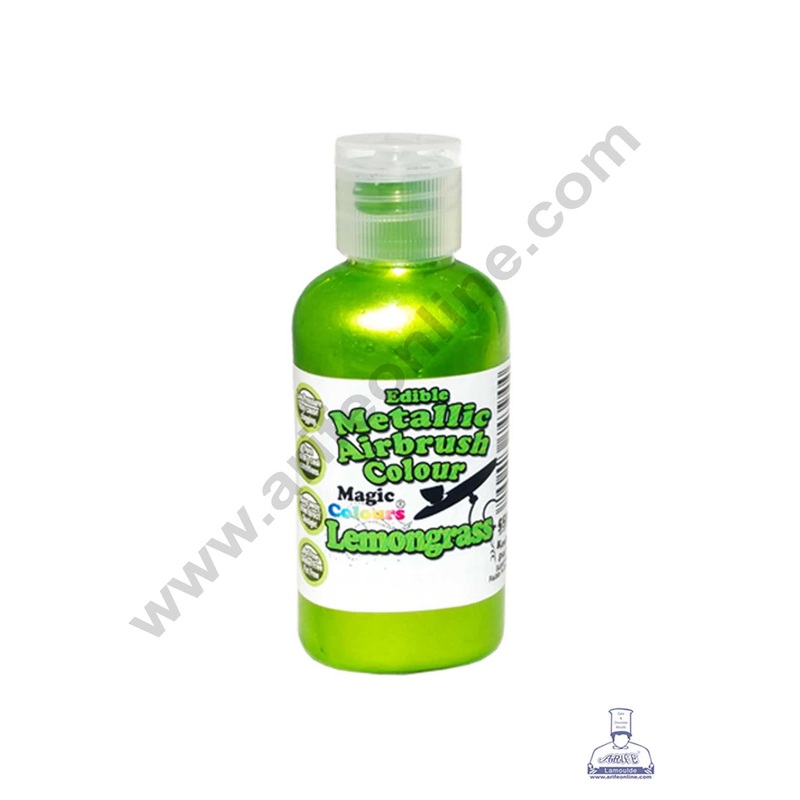 Magic Colours Edible Metallic Airbrush Colour - Lemon Grass ( 55ml )