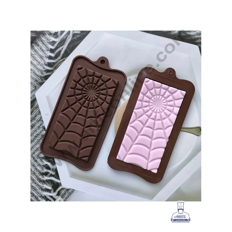 CAKE DECOR Spider Web Bar Shape Silicone Chocolate Mold - 1 Cavity for Perfect Chocolate Shapes( SBCM-729 )