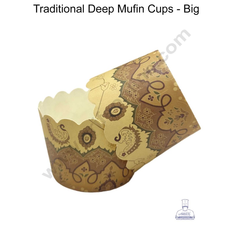 CAKE DECOR Traditional Design Big Deep Muffin Cupcake Liners ( 50Pcs Pack )  Design 3