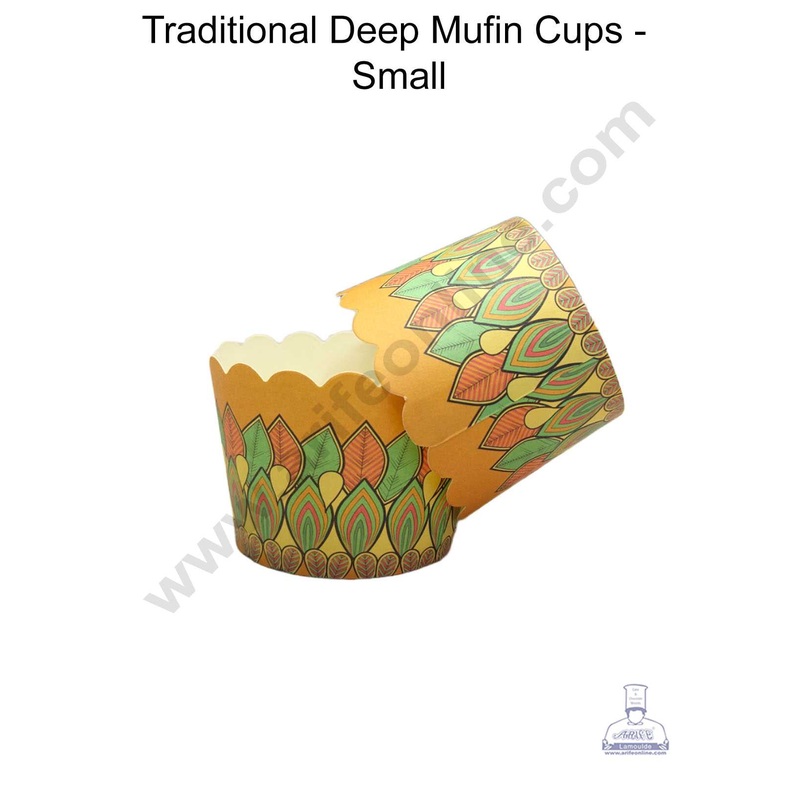 CAKE DECOR Traditional Design Small Deep Muffin Cupcake Liners ( 50Pcs Pack ) - Design 1