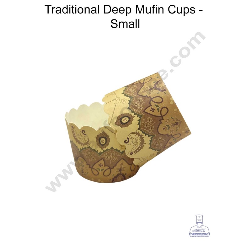 CAKE DECOR Traditional Design Small Deep Muffin Cupcake Liners ( 50Pcs Pack ) - Design 3