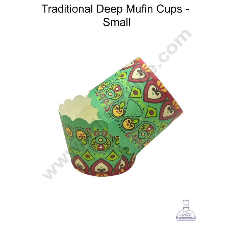 CAKE DECOR Traditional Design Small Deep Muffin Cupcake Liners ( 50Pcs Pack ) - Design 4
