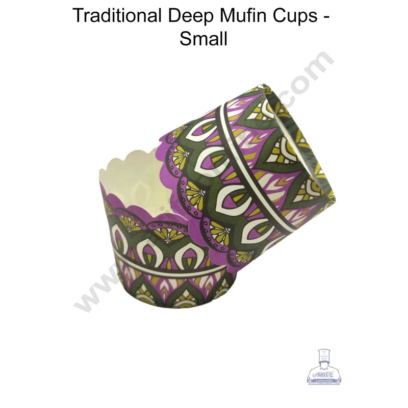 CAKE DECOR Traditional Design Small Deep Muffin Cupcake Liners ( 50Pcs Pack ) - Design 5