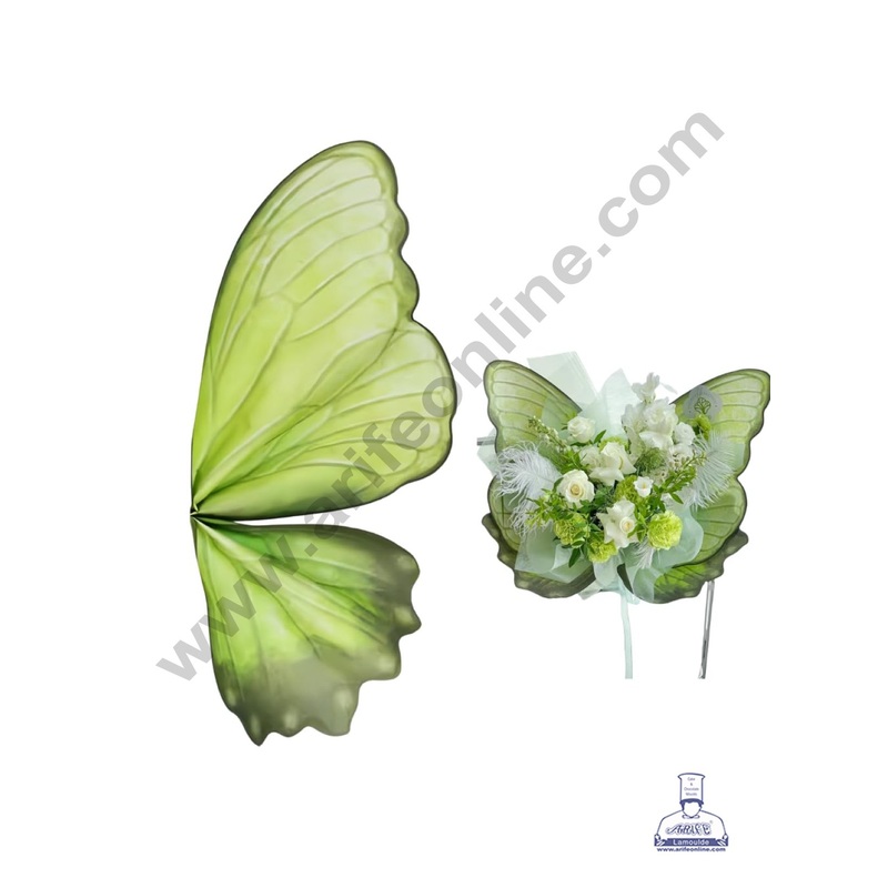 Butterfly Wrap Paper for Flower Bouquet | Premium Flower Wrapping Paper Butterfly Design ( Dark Green) - CAKE DECOR