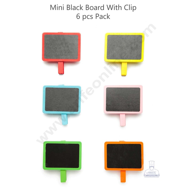 Cake Decor  Mini Black Board With Clip Topper - Multicolor ( 6 pc pack ) SBAD-001-BBM