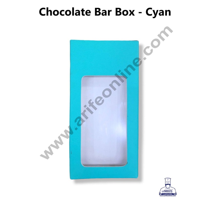 CAKE DECOR Small Chocolate Bar Box - Cyan ( Pack of 10 Pcs )