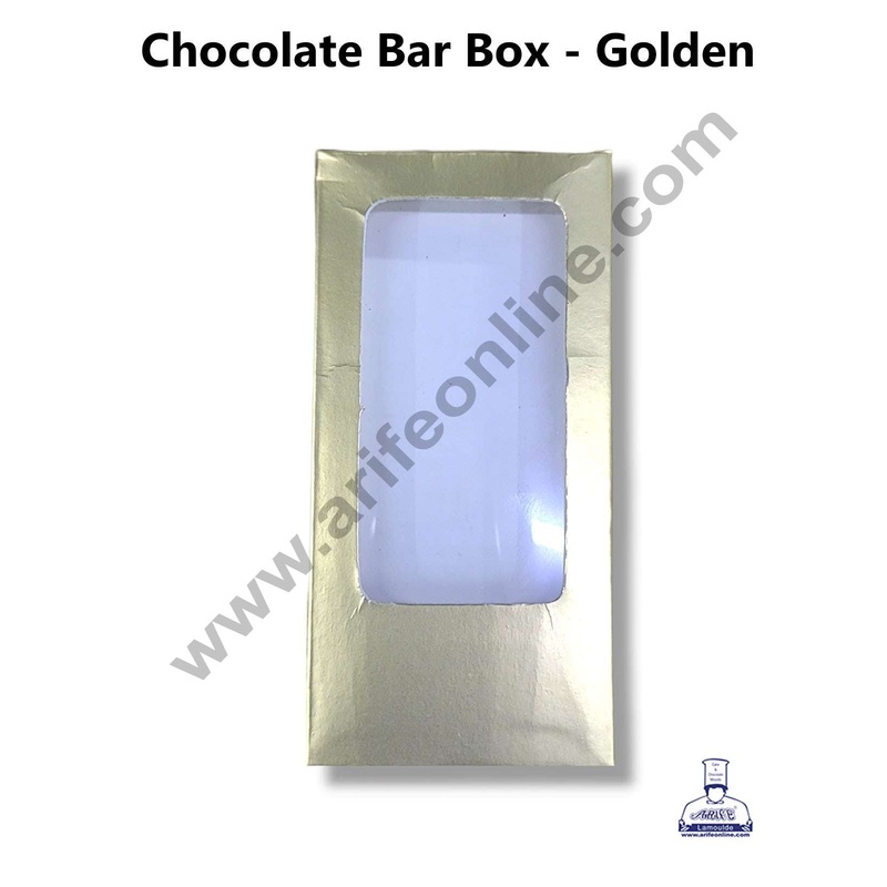 CAKE DECOR Small Chocolate Bar Box - Gold ( Pack of 10 Pcs )