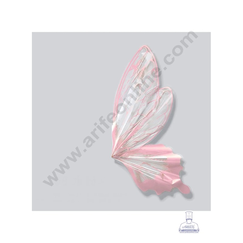 Cellophane Butterfly Wings Plastic for Flower Bouquet | Premium Flower Wrapping Paper Butterfly Design ( Light Pink ) - CAKE DECOR