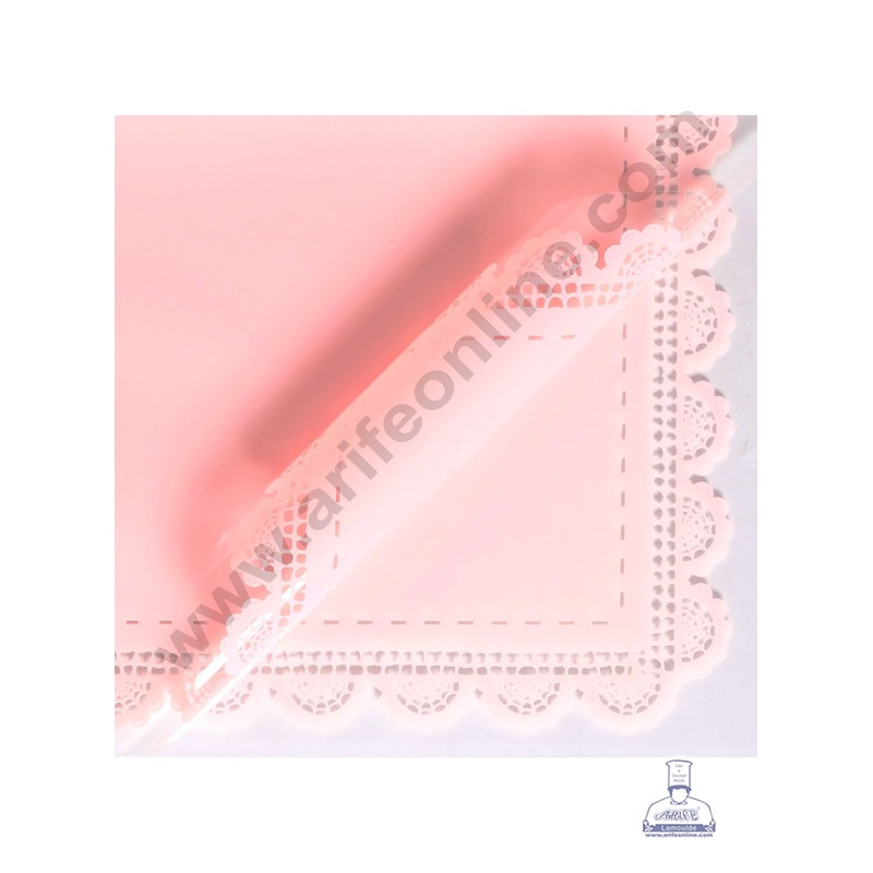 Classic Laced Border Korean Wrapping Sheet | Premium Flower Wrapper (Pink)- CAKE DECOR