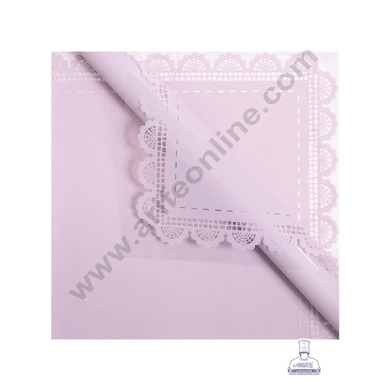 Classic Laced Border Korean Wrapping Sheet | Premium Flower Wrapper (Purple)- CAKE DECOR