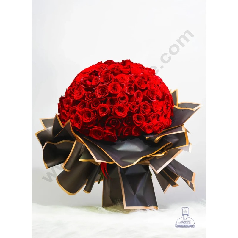 Double Side Gold Edge Korean Wrapping Sheet | Premium Flower Wrapper (Black)- CAKE DECOR