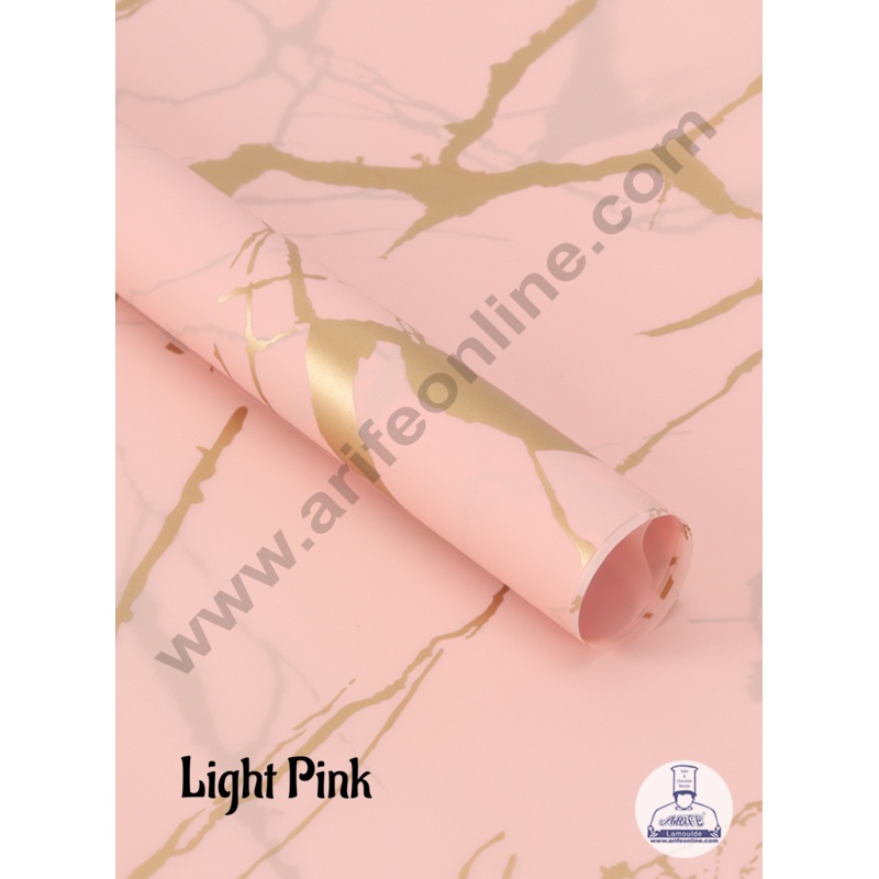Korean Bouquet Wrapping Sheets | Premium Flower Wrapping Paper Marble Design  (Light Pink)   - CAKE DECOR