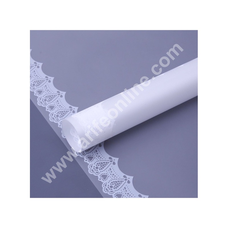 Laced Korean Bouquet Wrapping Sheets | Premium Flower Wrapping Paper with Elegant Laced Border (White) - CAKE DECOR