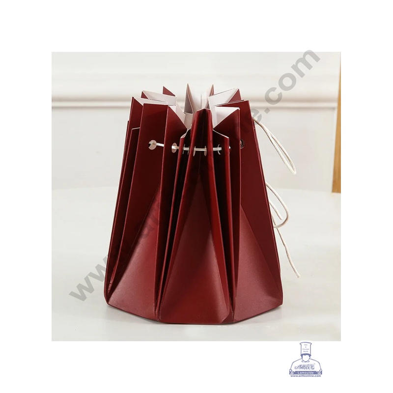 Maroon Florist Bouquet Carrier | Carry Gift Paper Bag - CAKE DECOR