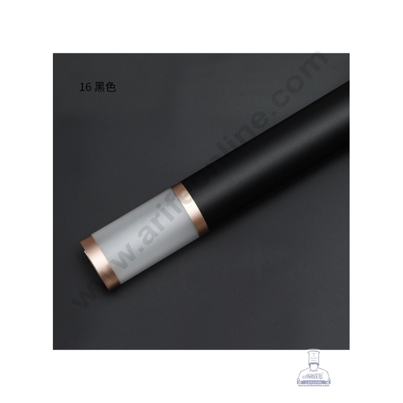 Opaque Border With Double Gold Edge Korean Wrapping Sheet | Premium Flower Wrapper (Black)- CAKE DECOR