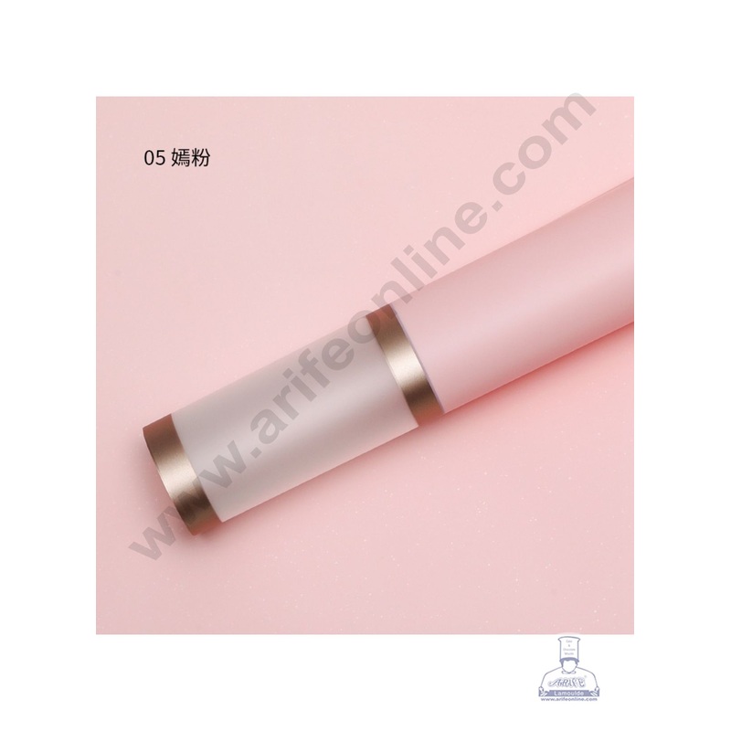 Opaque Border With Double Gold Edge Korean Wrapping Sheet | Premium Flower Wrapper (Pink)- CAKE DECOR