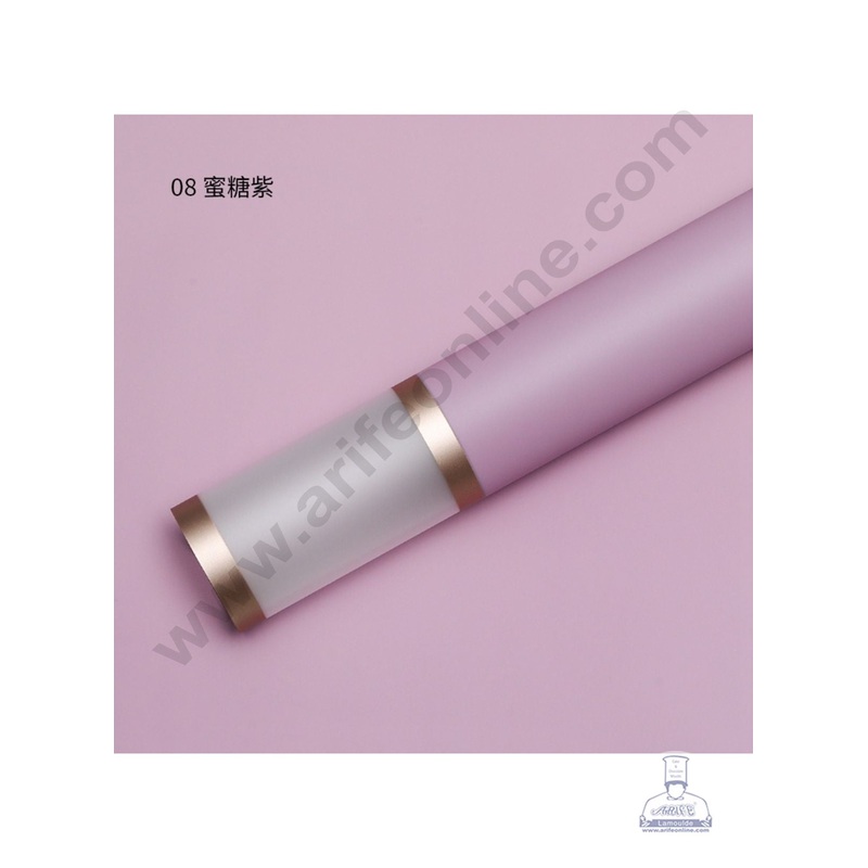 Opaque Border With Double Gold Edge Korean Wrapping Sheet | Premium Flower Wrapper (Purple)- CAKE DECOR