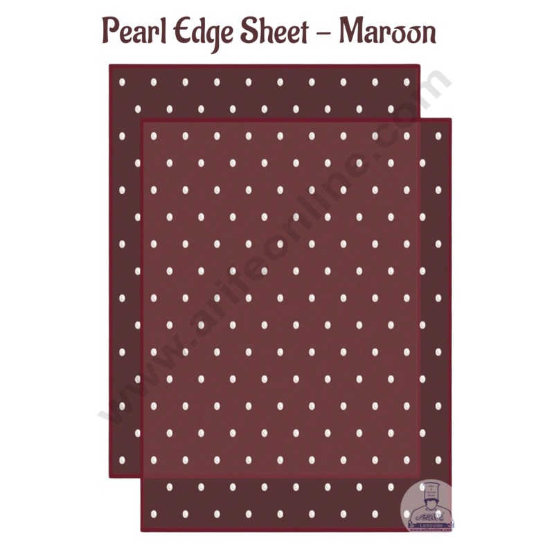 Pearl Edge Design Korean Wrapping Sheet | Premium Flower Wrapper (Maroon)- CAKE DECOR