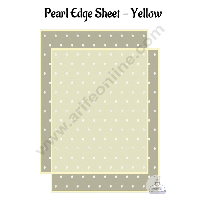 Pearl Edge Design Korean Wrapping Sheet | Premium Flower Wrapper (Yellow)- CAKE DECOR