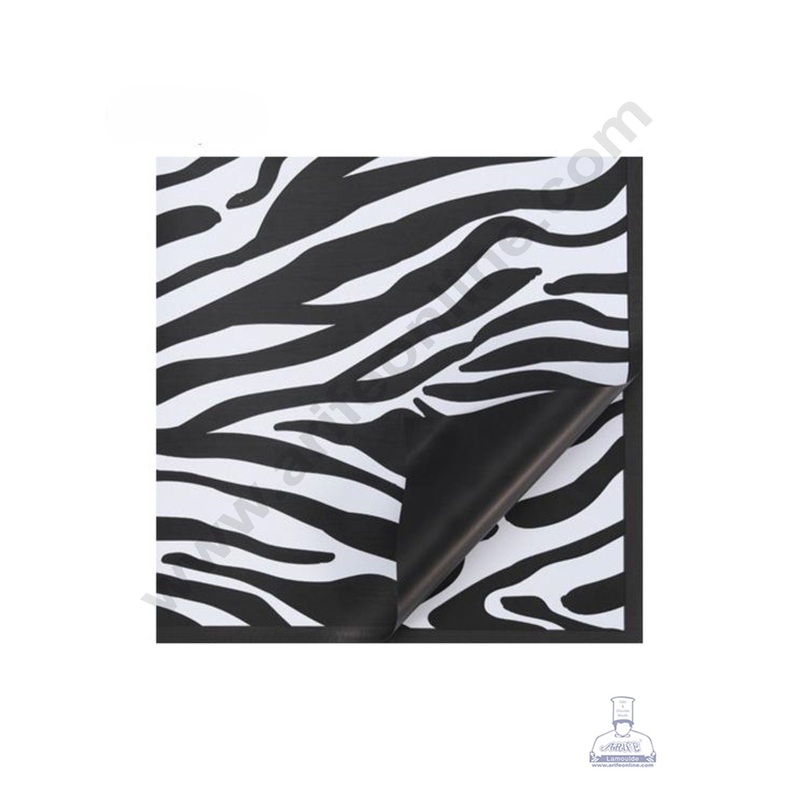 Premium Black Zebra Print Korean Wrapping Sheet | Premium Flower Wrapper - CAKE DECOR