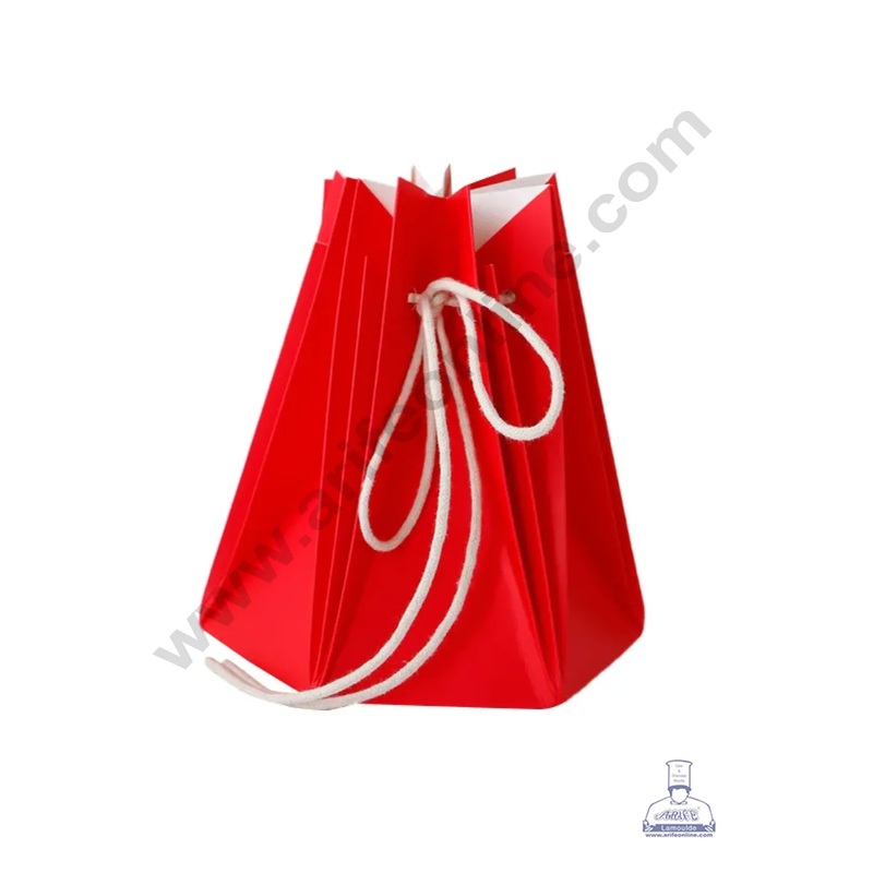 Red Florist Bouquet Carrier | Carry Gift Paper Bag - CAKE DECOR