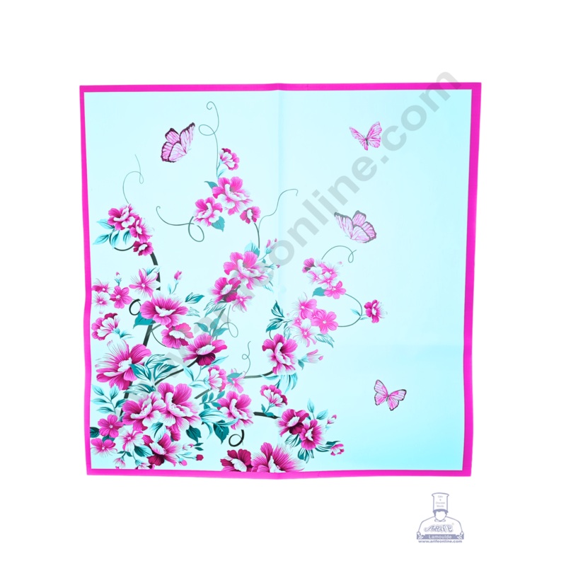 Unique Floral Print Design Korean Wrapping Sheet | Premium Flower Wrapper (Blue)- CAKE DECOR