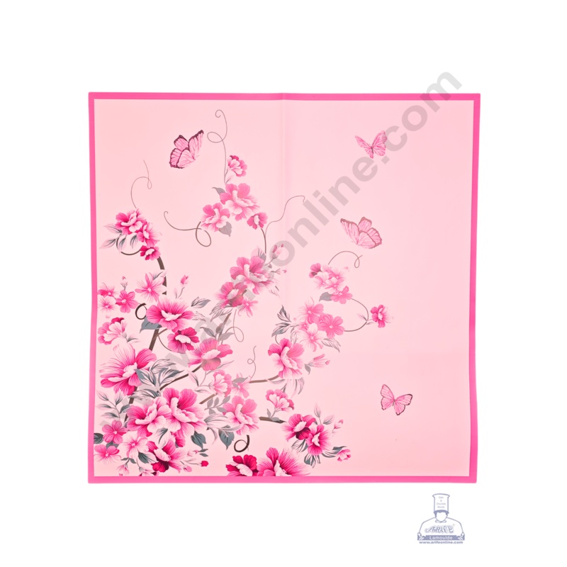 Unique Floral Print Design Korean Wrapping Sheet | Premium Flower Wrapper (Pink)- CAKE DECOR