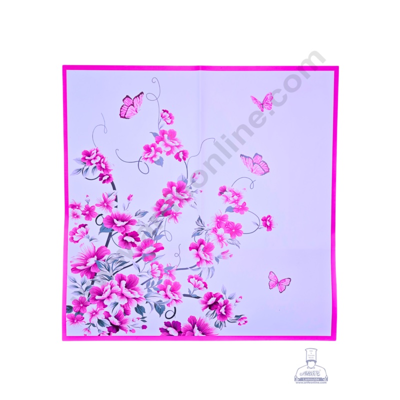 Unique Floral Print Design Korean Wrapping Sheet | Premium Flower Wrapper (Purple)- CAKE DECOR