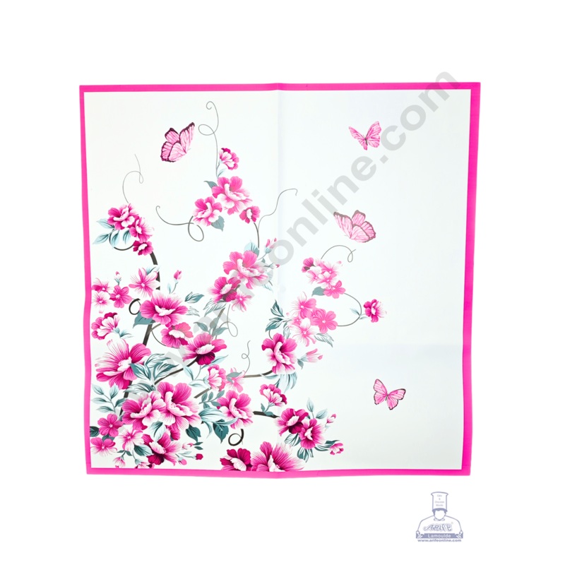Unique Floral Print Design Korean Wrapping Sheet | Premium Flower Wrapper (White)- CAKE DECOR