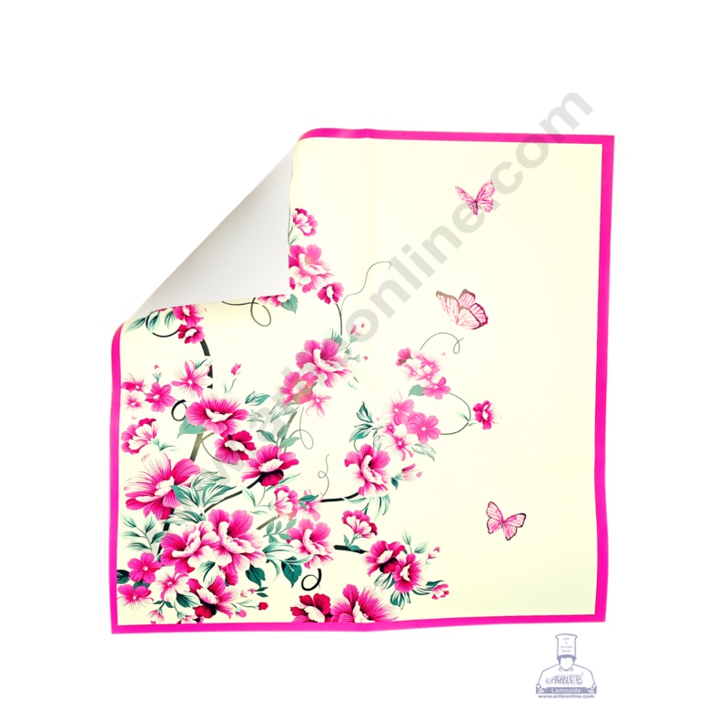 Unique Floral Print Design Korean Wrapping Sheet | Premium Flower Wrapper (Yellow)- CAKE DECOR