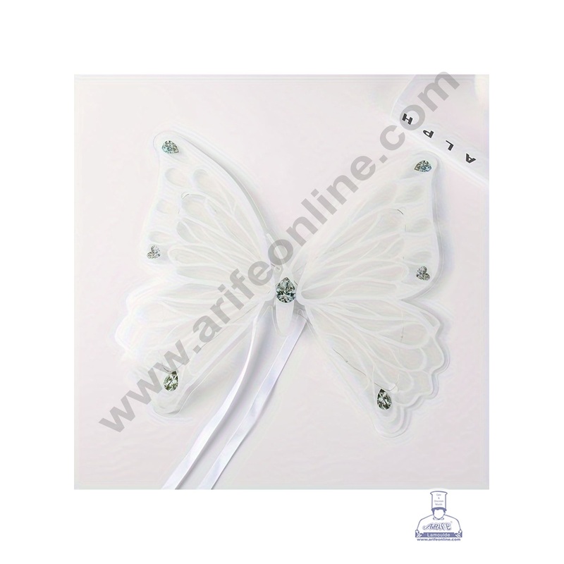 White Butterfly with Light & PVC | PVC Decorative Wrap for Bouquets & Gift Wrapping
