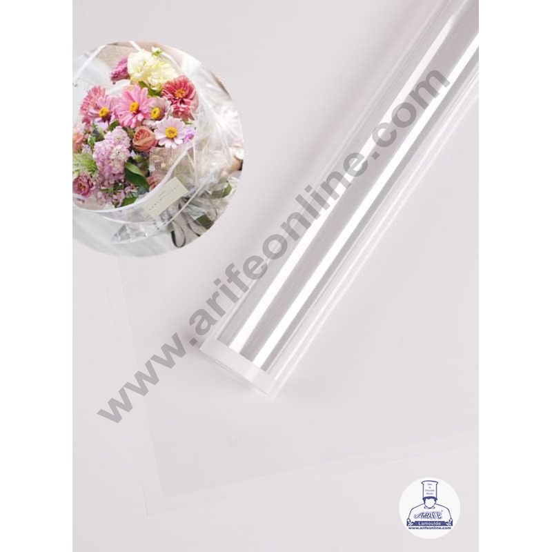 White Edge Transparent Korean Wrapping Sheet | Premium Flower Wrapper - CAKE DECOR