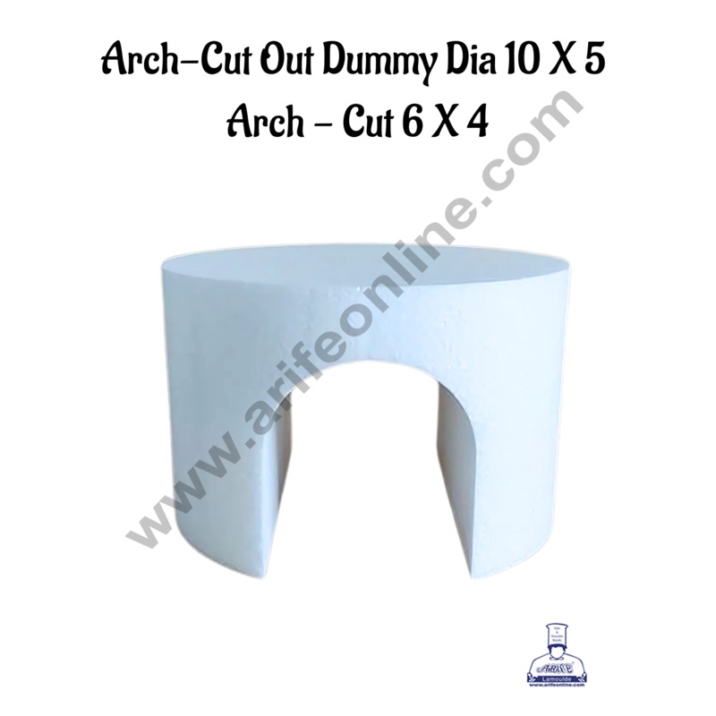10 Inch Round Arch Cut-out Cake Dummy - Dia 10" x H 5" (1 pc)- CAKE DECOR
