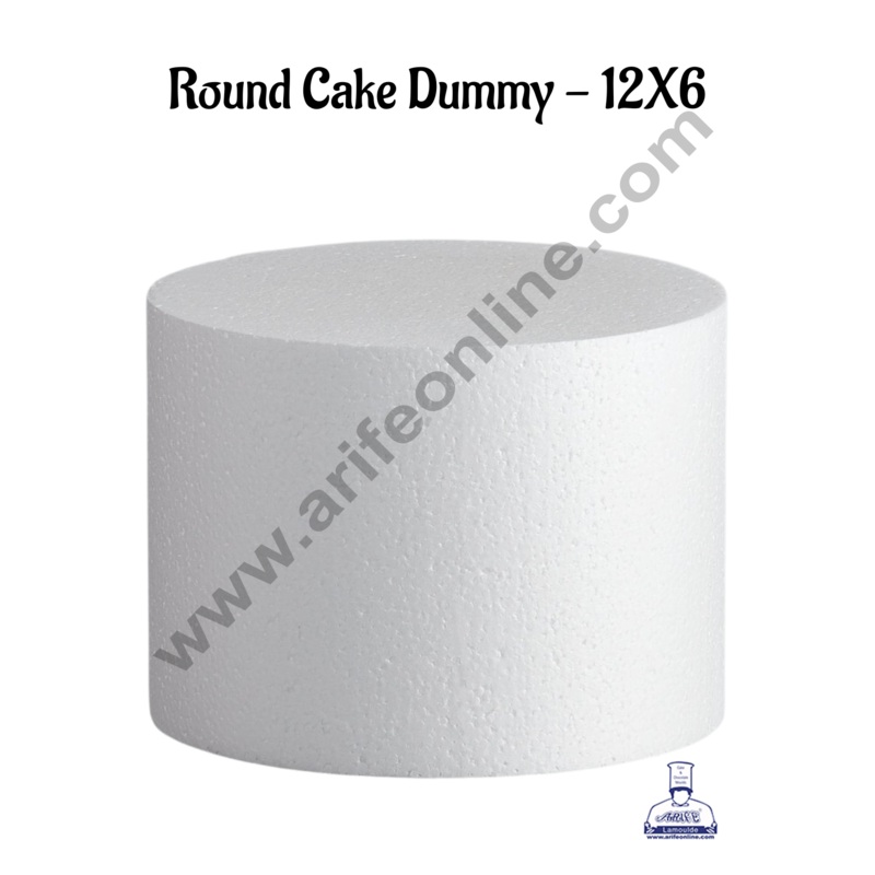 12 Inch Round Cake Dummy - Dia 12" x H 6" (1 pc)- CAKE DECOR