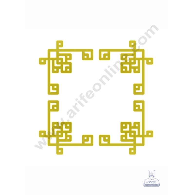4 pcs Golden Acrylic Corner Cutout Topper - CAKE DECOR  DESIGN 2