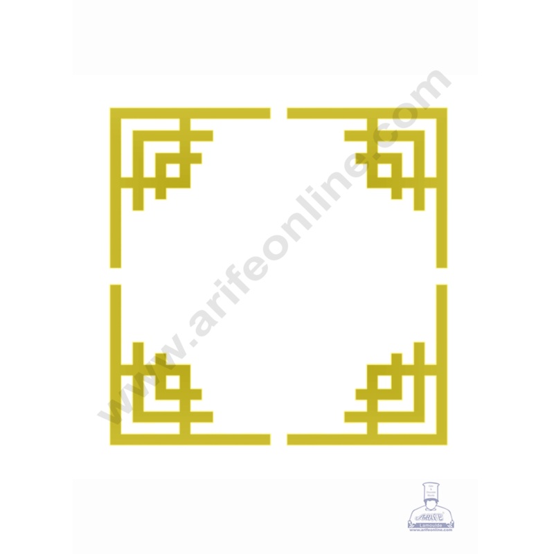 4 pcs Golden Acrylic Corner Cutout Topper - CAKE DECOR  DESIGN 3