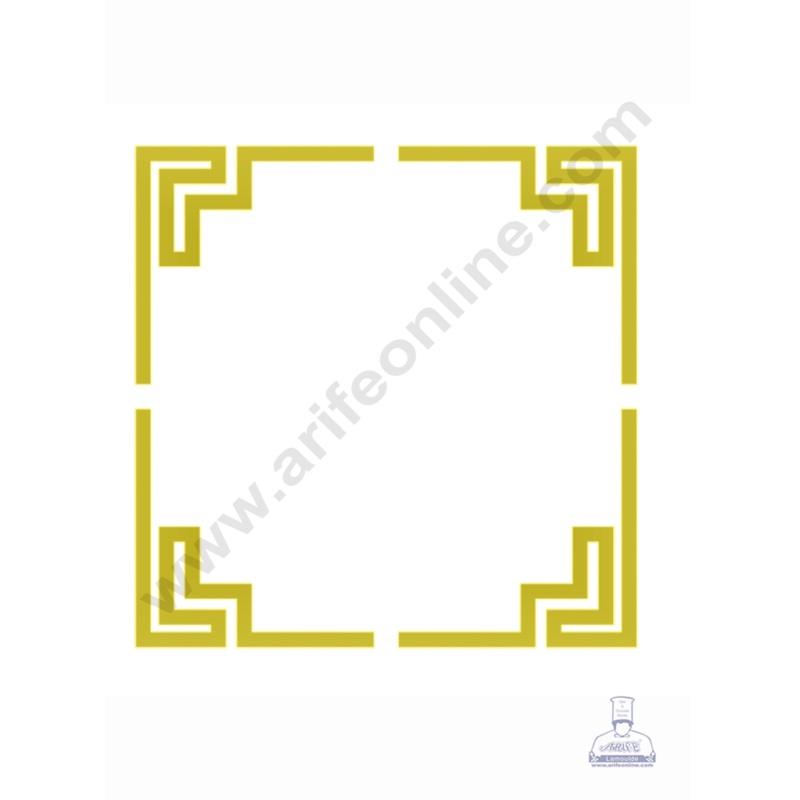 4 pcs Golden Acrylic Corner Cutout Topper - CAKE DECOR  DESIGN 6