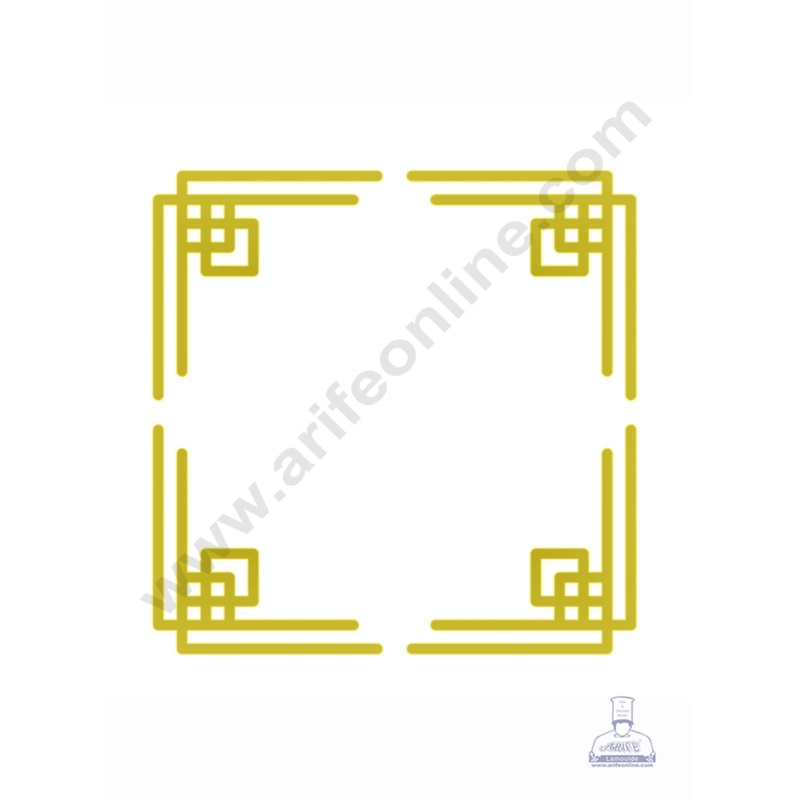 4 pcs Golden Acrylic Corner Cutout Topper - CAKE DECOR  DESIGN 7