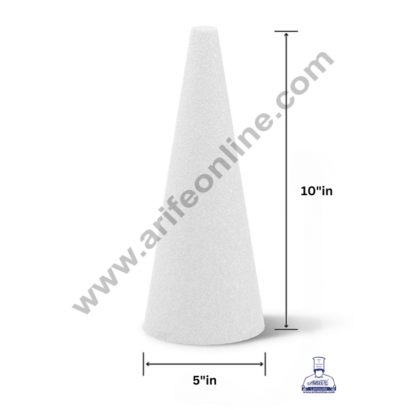 5 Inch Cone Cake Dummy - Dia 5" x H 10"(1 pc)- CAKE DECOR