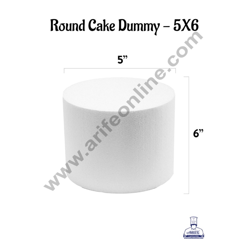 5 Inch Round Cake Dummy - Dia 5" x H 6" (1 pc)- CAKE DECOR
