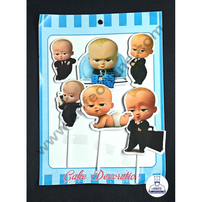6 Pc Boss Baby Theme Paper Topper For Cake And Cupcake - Cake Decor