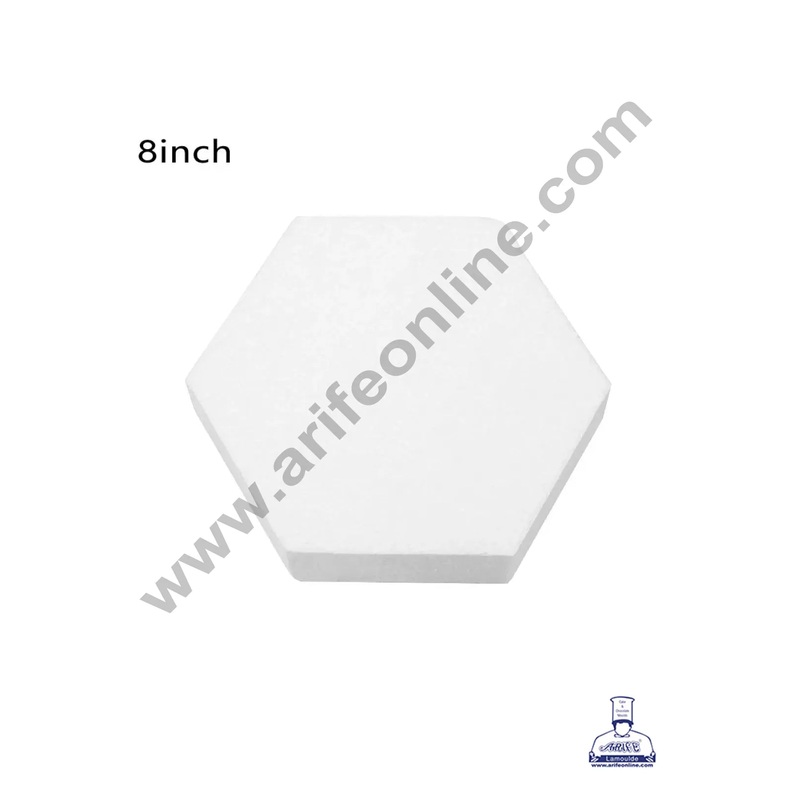 8 Inch Hexagon Cake Dummy - Dia 8" x H 4"(1 pc)- CAKE DECOR