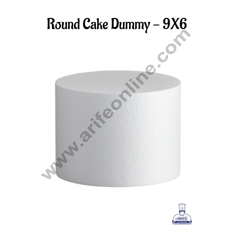 9 Inch Round Cake Dummy - Dia 9" x H 6" (1 pc)- CAKE DECOR