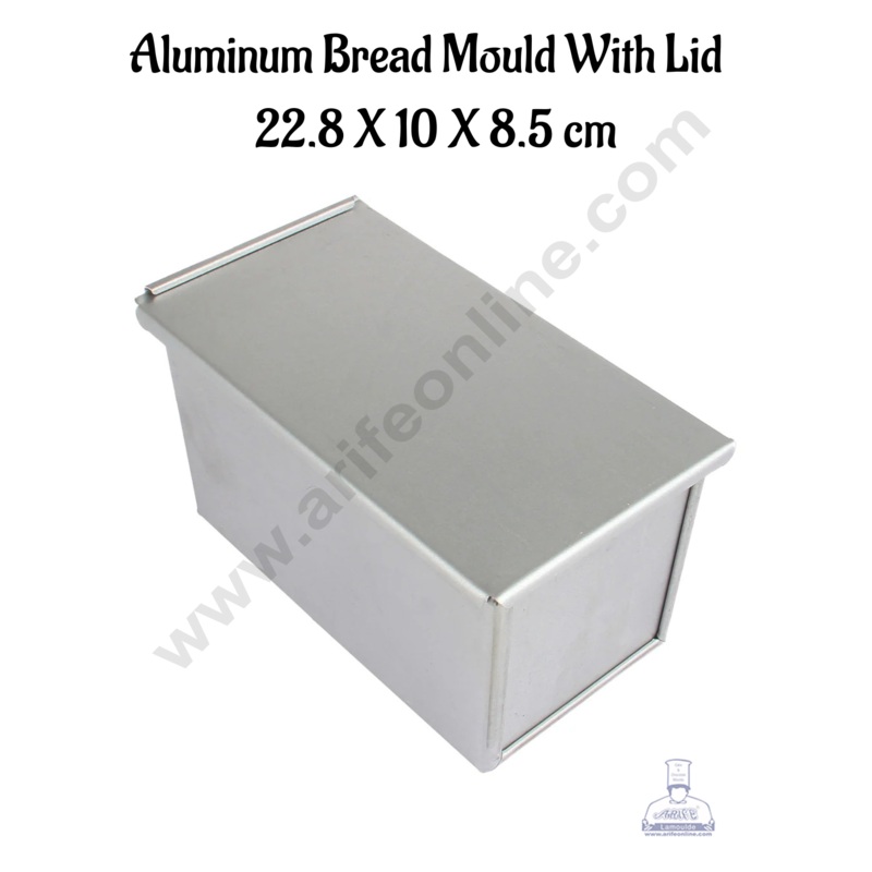 Aluminum Bread Loaf Mould With Lid (22.8 X 10 X 8.5cm) - CAKE DECOR