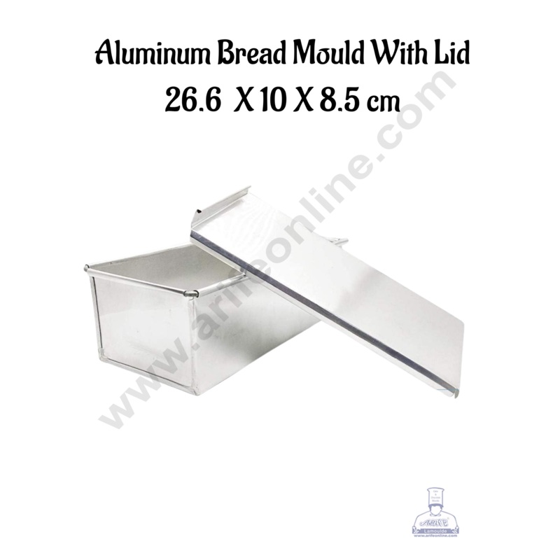 Aluminum Bread Loaf Mould With Lid (26.6  X 10 X 8.5 cm) - CAKE DECOR