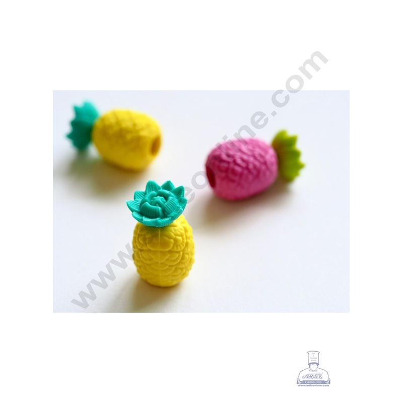 Mini Pineapple Rubber Topper | Fruits Rubber Cake Toppers - (3 pc set ) CAKE DECOR