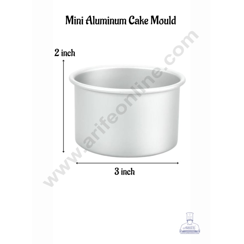 Round Aluminum Bento Cake Mould 3 x 2 inch - CAKE DECOR