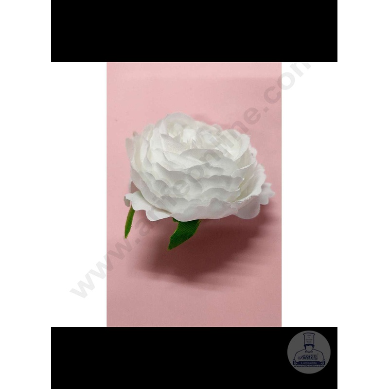 Cake Decor  Big Rose Artificial Flower For Cake Decoration  White( 1 pc pack )