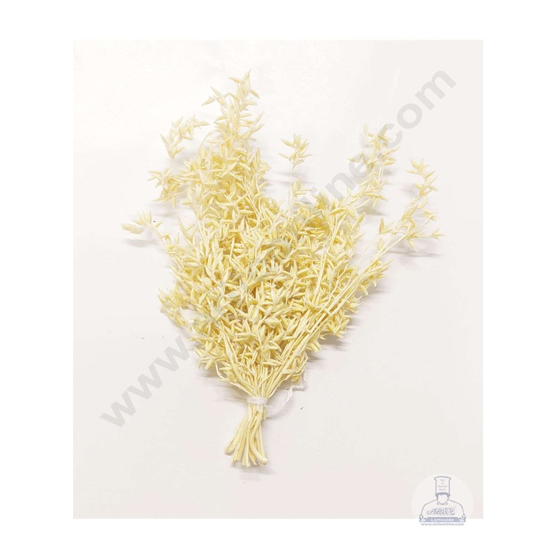 Cake Decor  Dry Grass Artificial Flower For Cake Decoration  White( 10 pc pack )